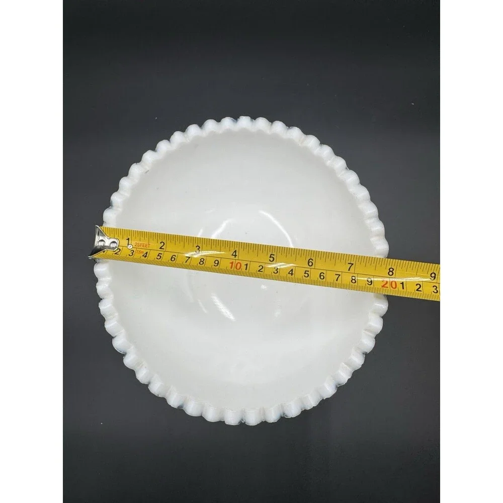 Westmoreland Milk Glass Dish With Thumbelina Pattern